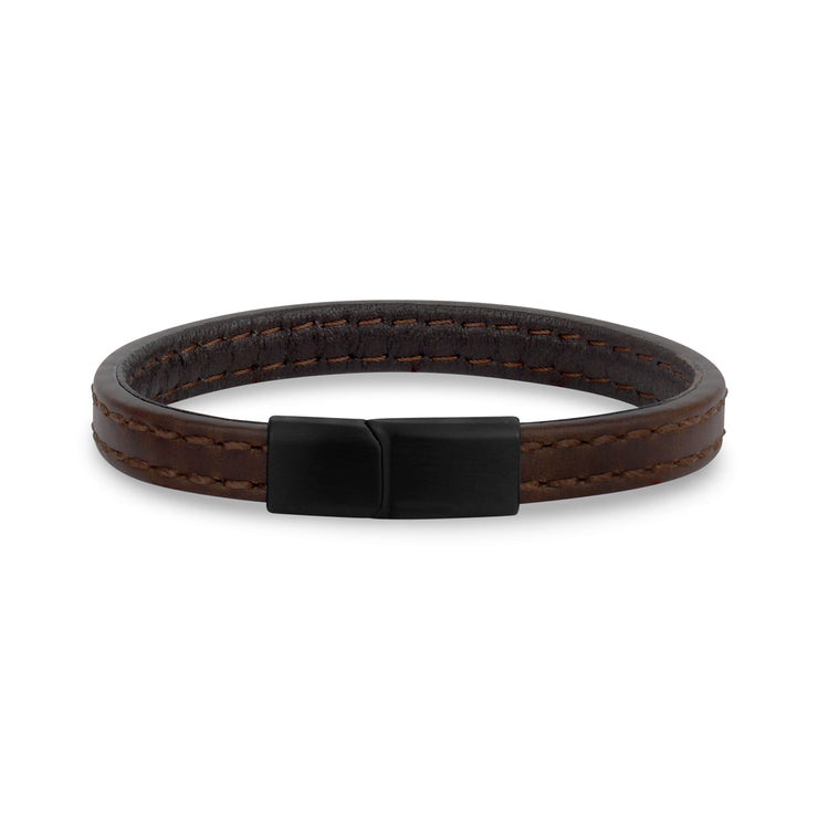 Vintage Leather Bracelet | 8MM - Mens Steel Leather Bracelets - The Steel Shop