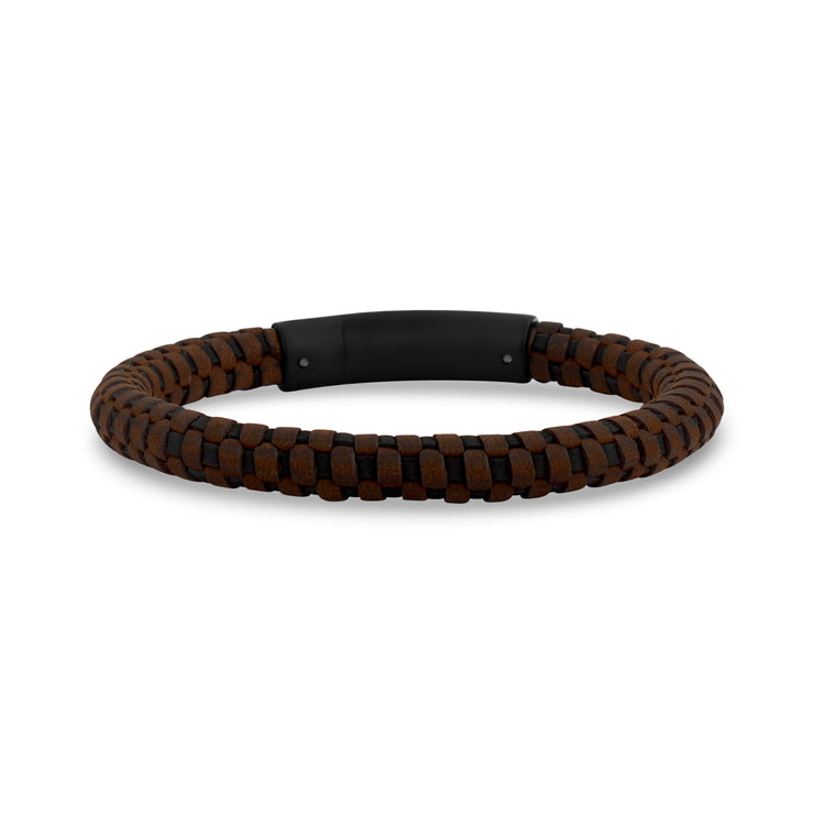 Pixelated Leather Bracelet | 6MM - Mens Steel Leather Bracelets - The Steel Shop
