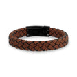 Tan Leather Bracelet | 12MM - Mens Steel Leather Bracelets - The Steel Shop