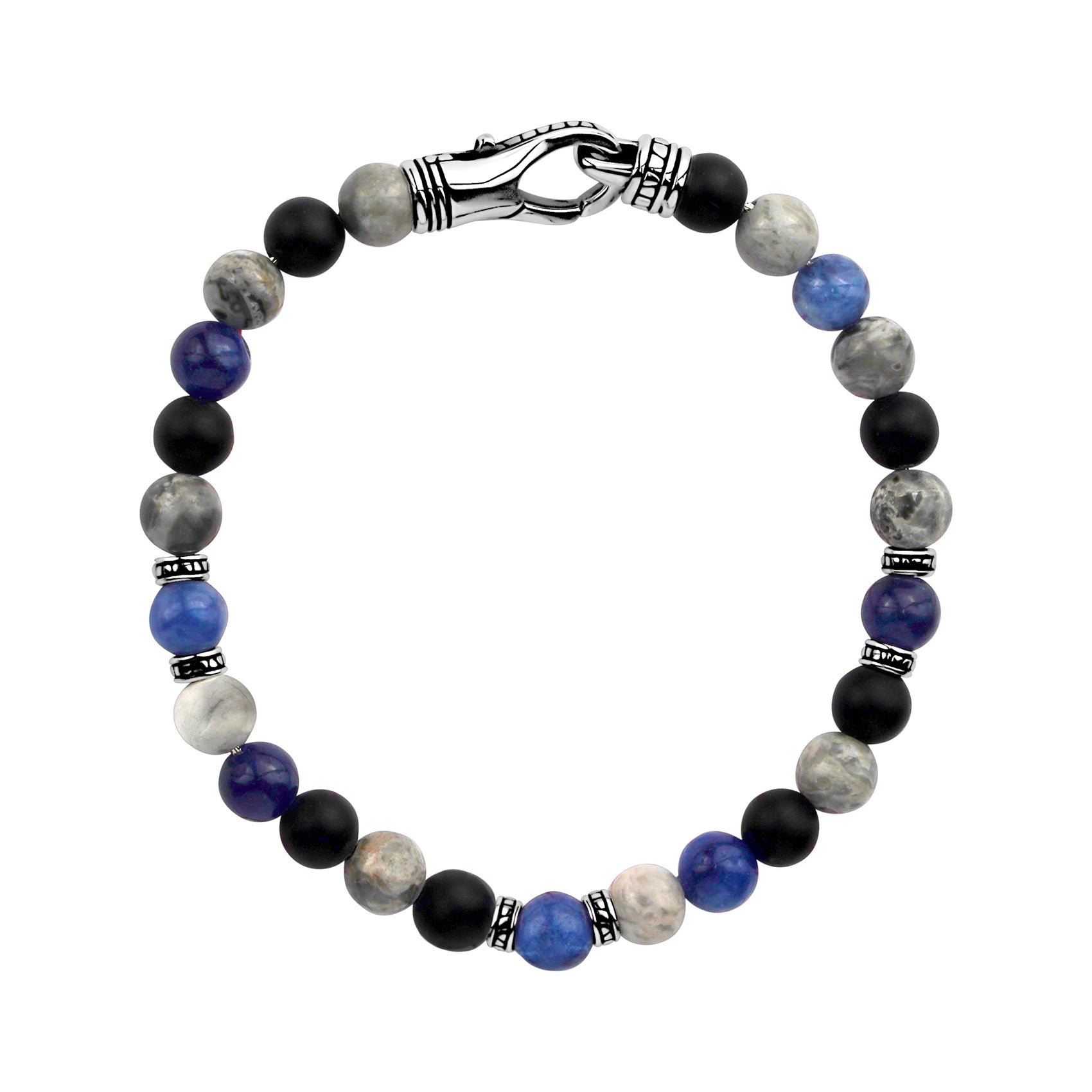 Mixed Bead Bracelet | 6MM - Mens Steel Bead Bracelets - The Steel Shop