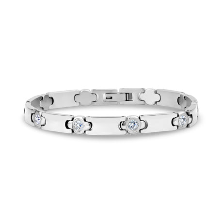 Stone-Set Link Bracelet - Women Bracelet - The Steel Shop