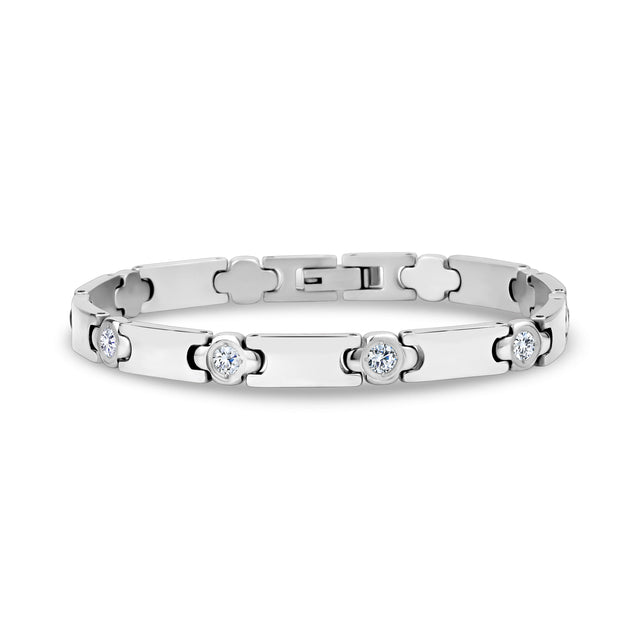 Stone-Set Link Bracelet - Women Bracelet - The Steel Shop