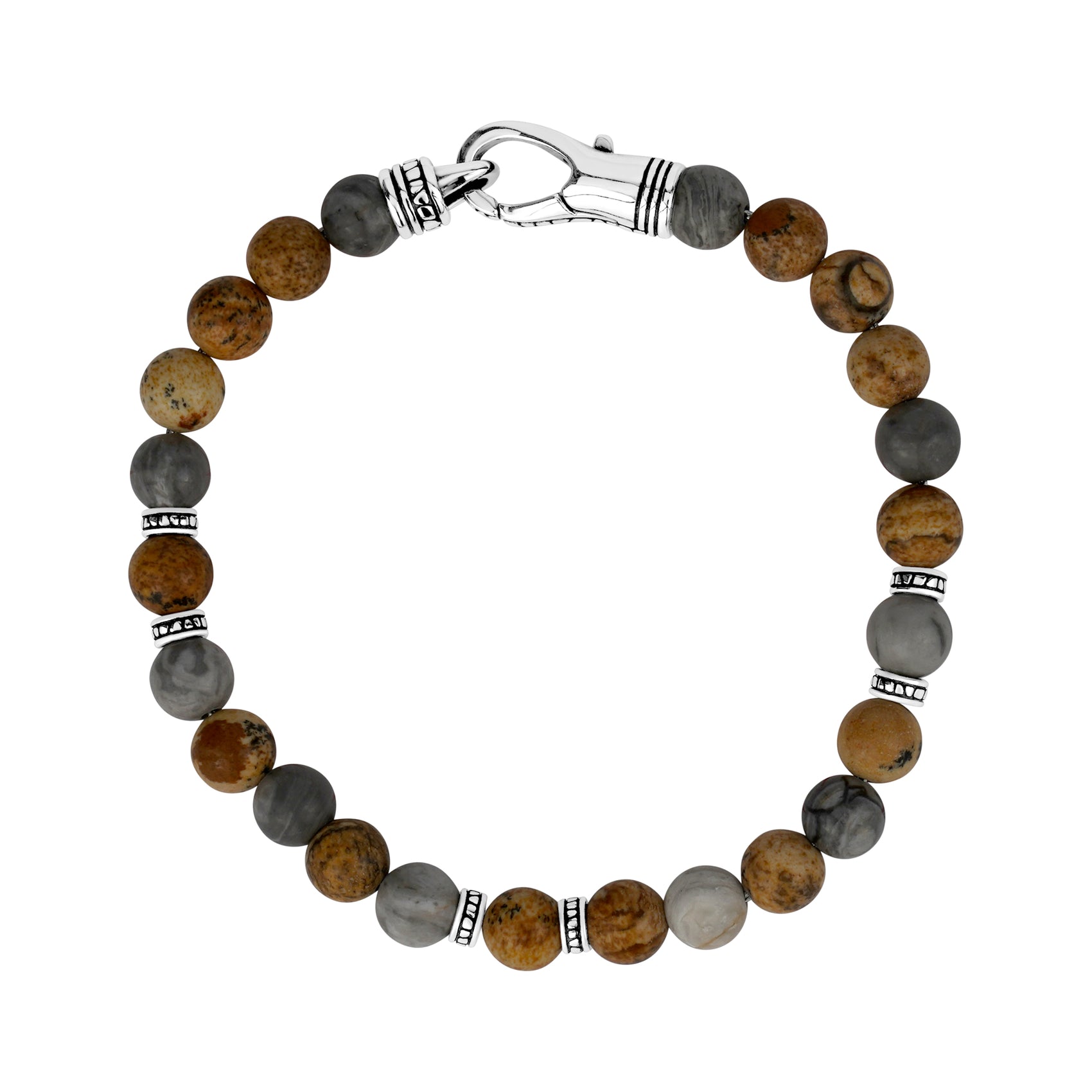 Mixed Bead Bracelet | 6MM - Mens Steel Bead Bracelets - The Steel Shop