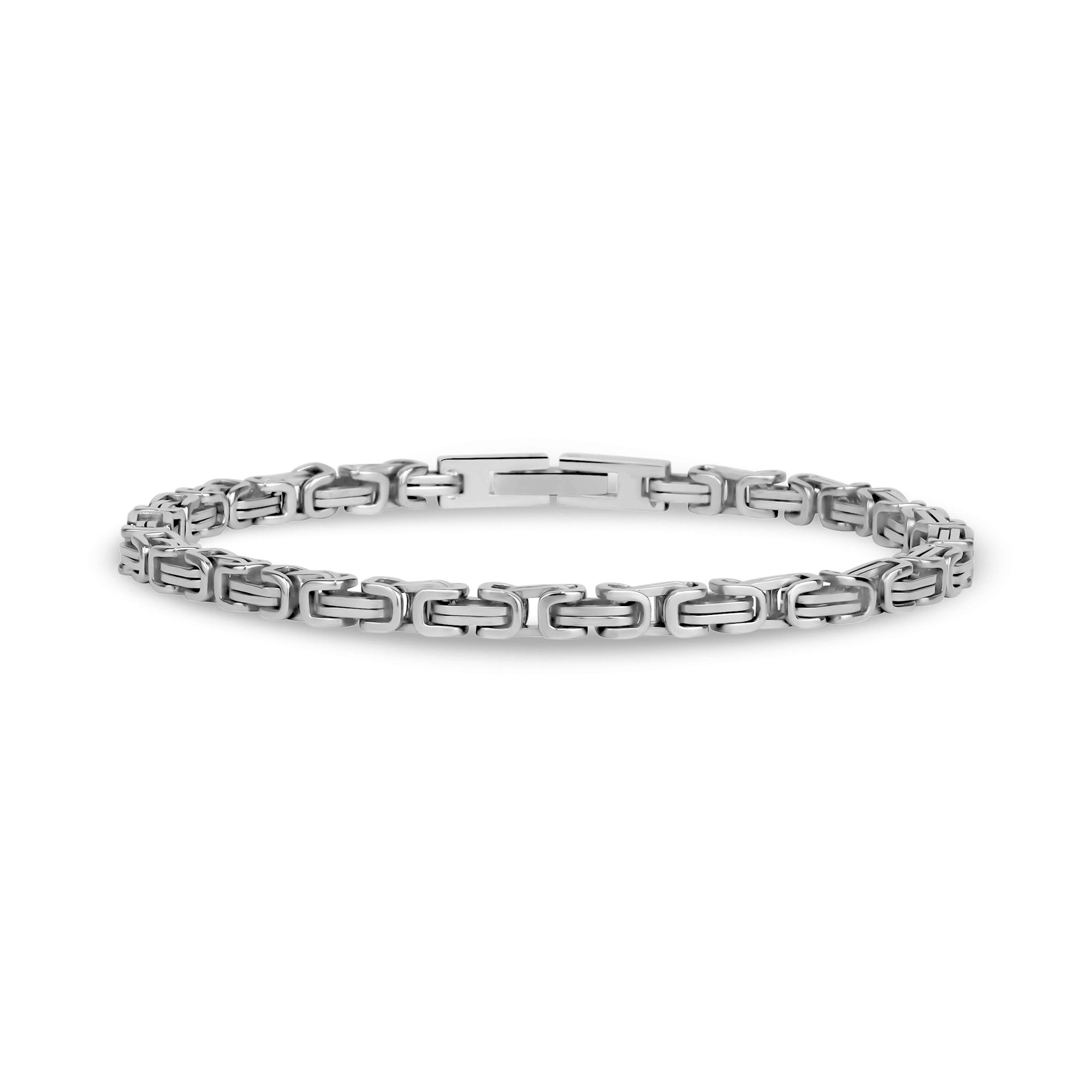 Byzantine King's Chain Bracelet in 4mm Stainless Steel – The Steel