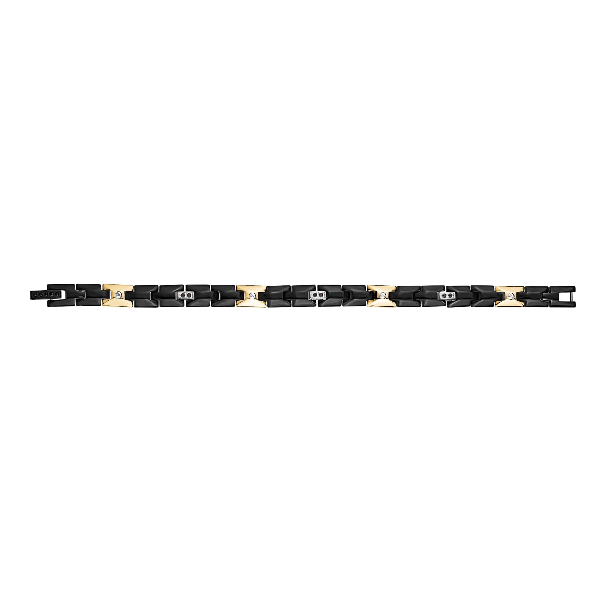 Trifecta Stainless Steel Black Stone Link Bracelet – The Steel Shop