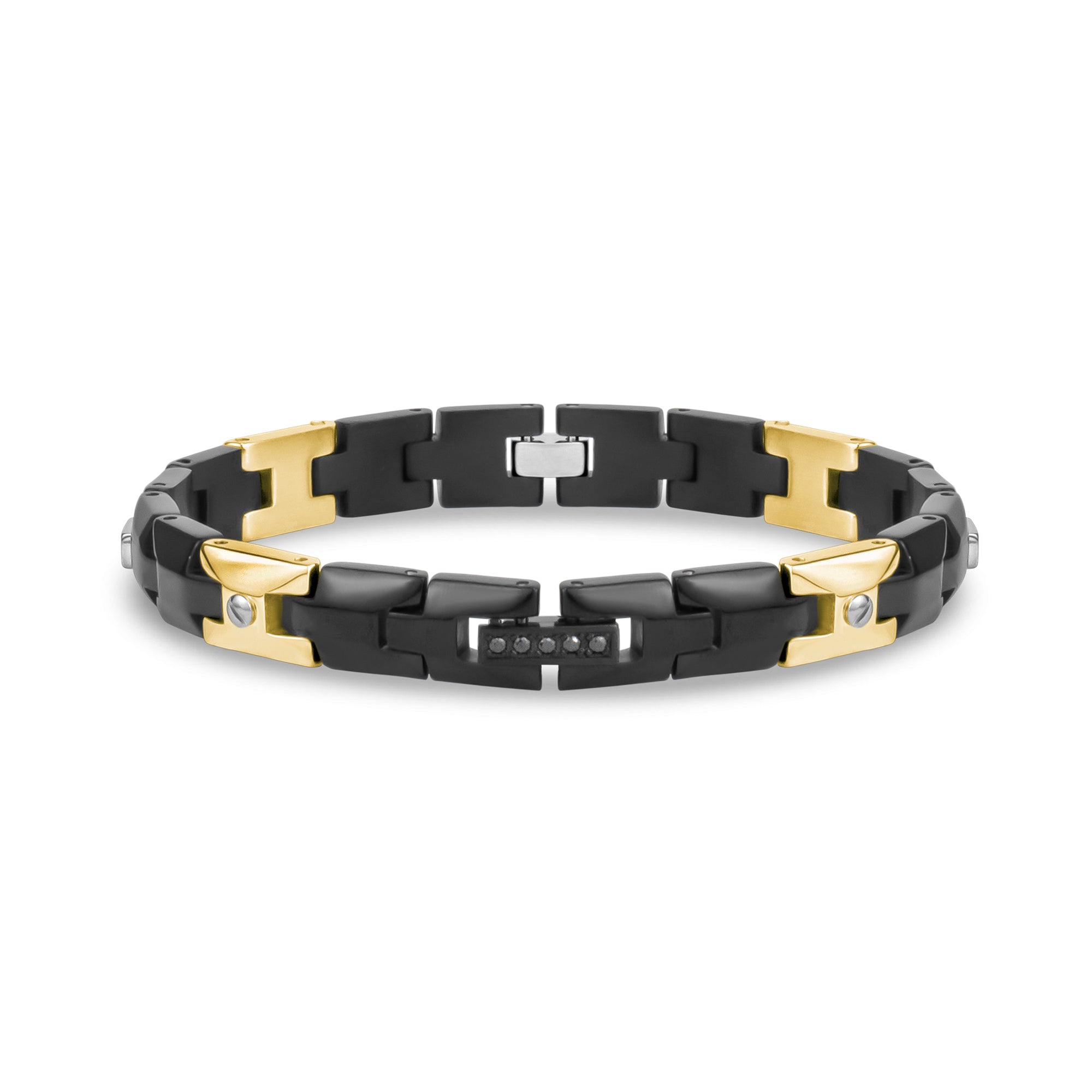 Trifecta Stainless Steel Black Stone Link Bracelet – The Steel Shop