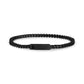 Detail of clasp on 3mm thin Franco link bracelet highlighting quality stainless steel finish