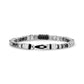Stone-Set Antiqued Square Link Bracelet - Mens Steel Bead Bracelets - The Steel Shop