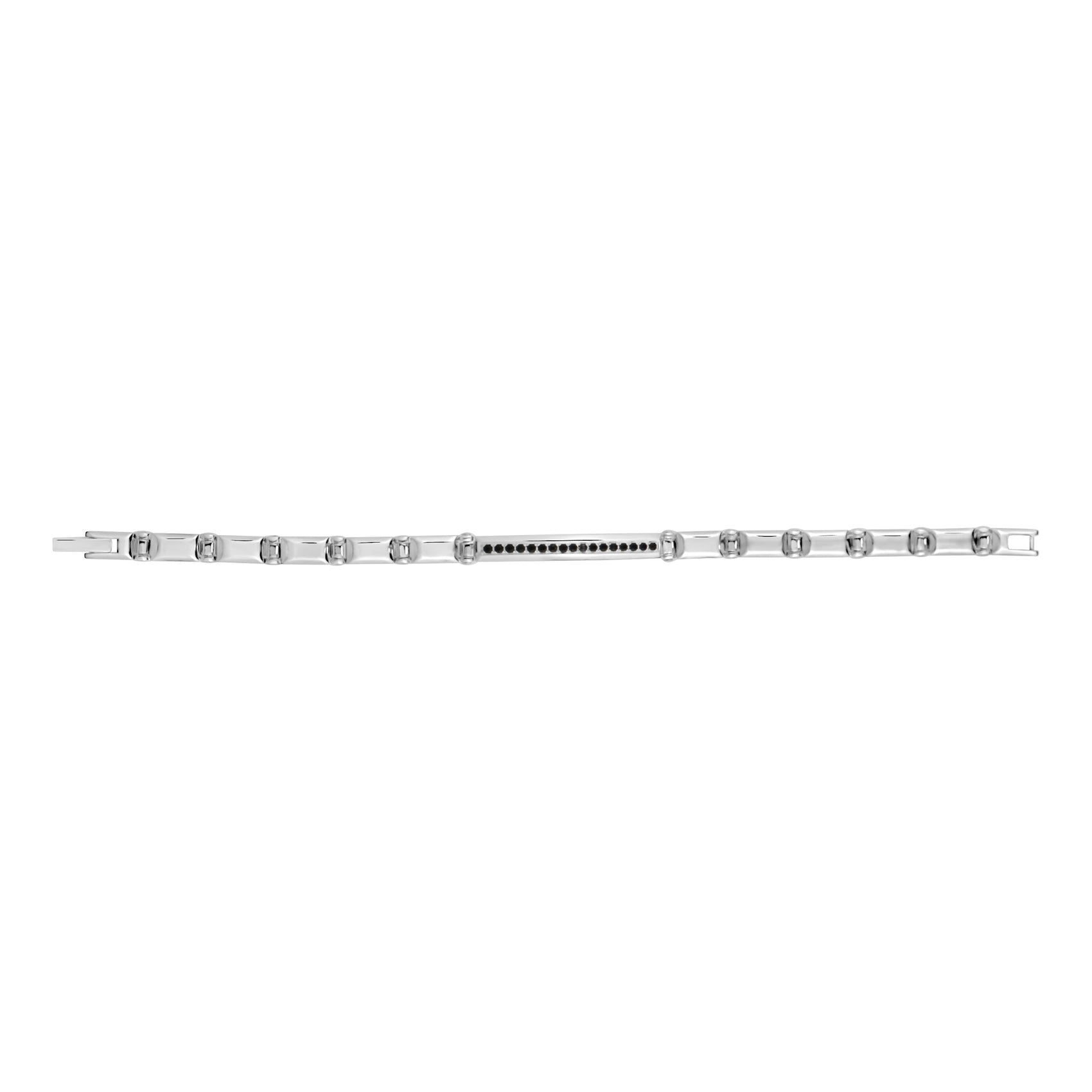 Black Stone ID Link Bracelet - Mens Steel Bracelets - The Steel Shop