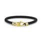 Sleek Black Leather Bracelet - Mens Steel Leather Bracelets - The Steel Shop