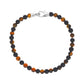 4mm Steel Clasp Black Brown Bead Bracelet - Mens Steel Bead Bracelets - The Steel Shop