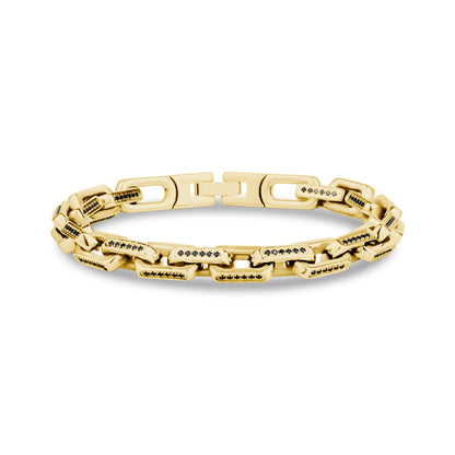 Iced Out Elongated Link Bracelet - Mens Steel Bracelets - The Steel Shop