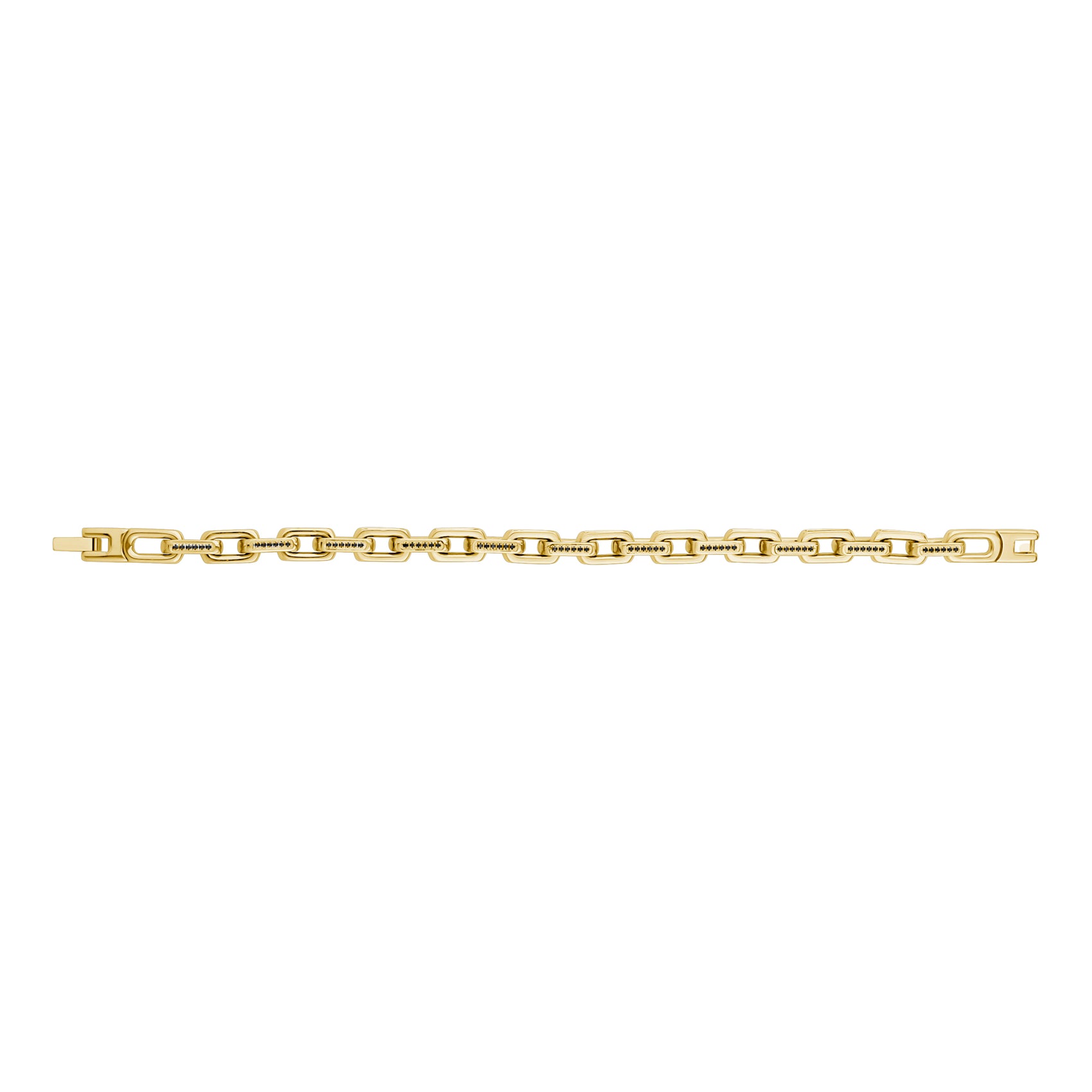 Iced Out Elongated Link Bracelet - Mens Steel Bracelets - The Steel Shop