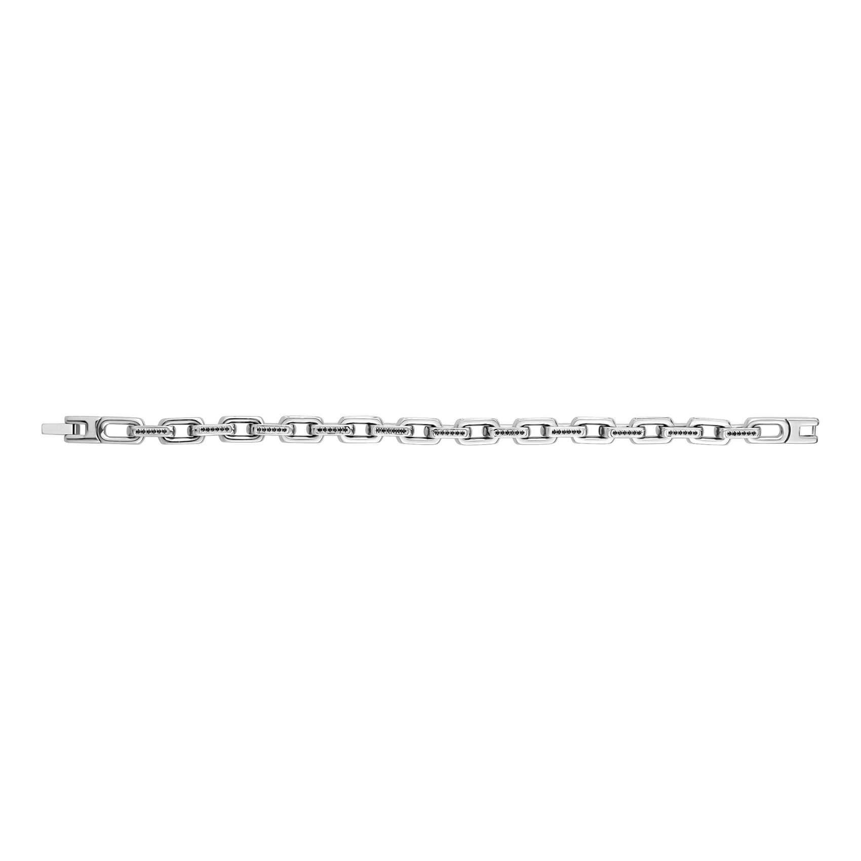 Iced Out Elongated Link Bracelet - Mens Steel Bracelets - The Steel Shop