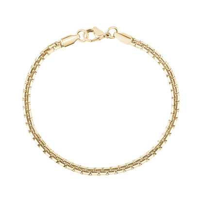 Flat Round Box Link Bracelet - Unisex Steel Bracelet - The Steel Shop