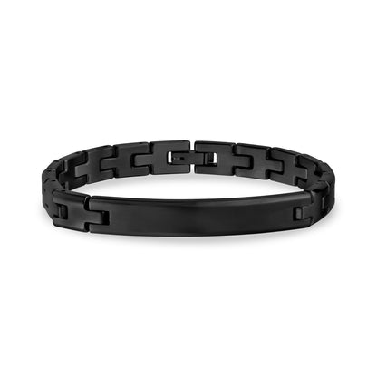 H-Link Matte ID Bracelet - Mens Steel Bracelets - The Steel Shop