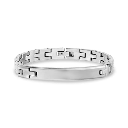 H-Link Matte ID Bracelet - Mens Steel Bracelets - The Steel Shop