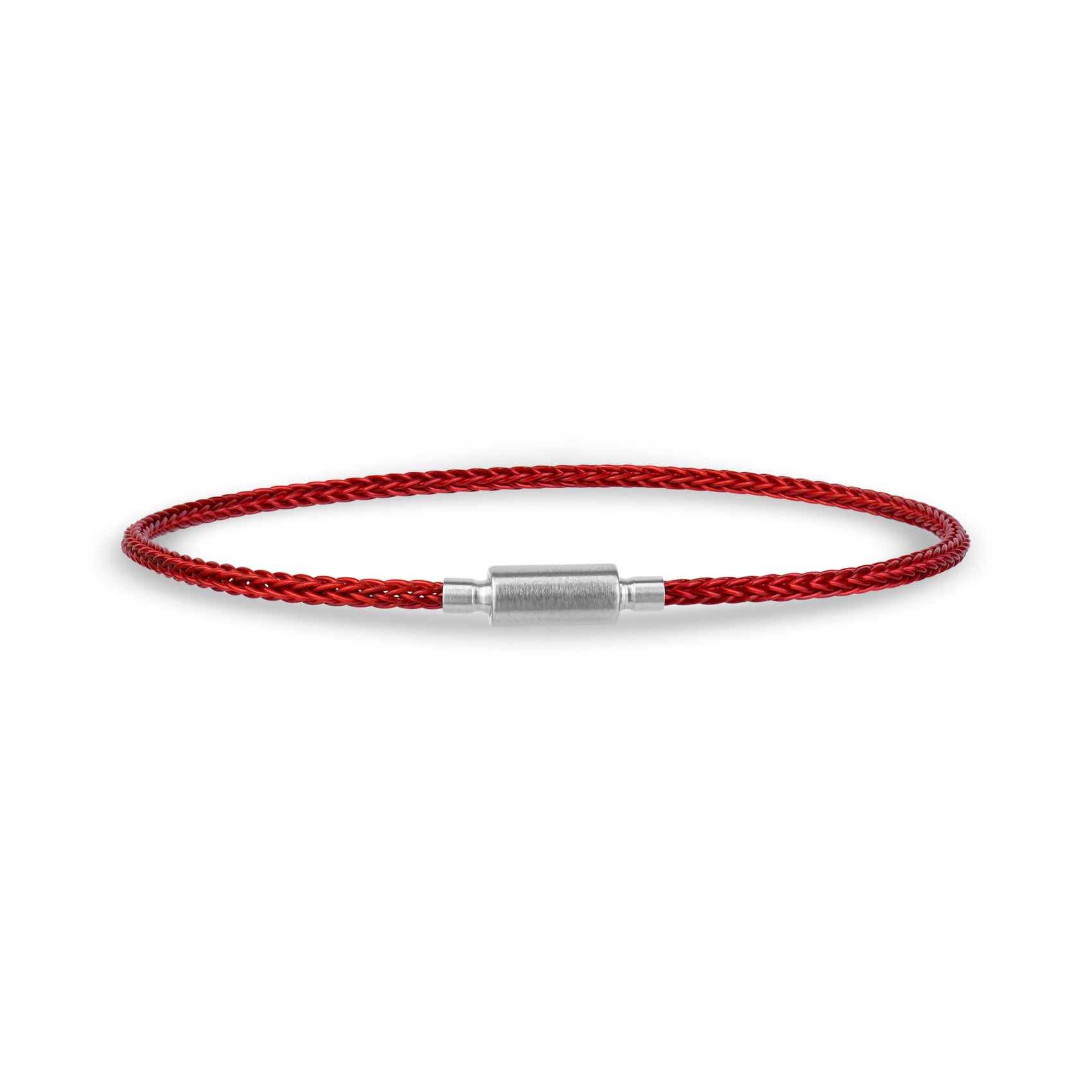 Protective Red Cord Silver Bracelet - Unisex Steel Bracelet - The Steel Shop