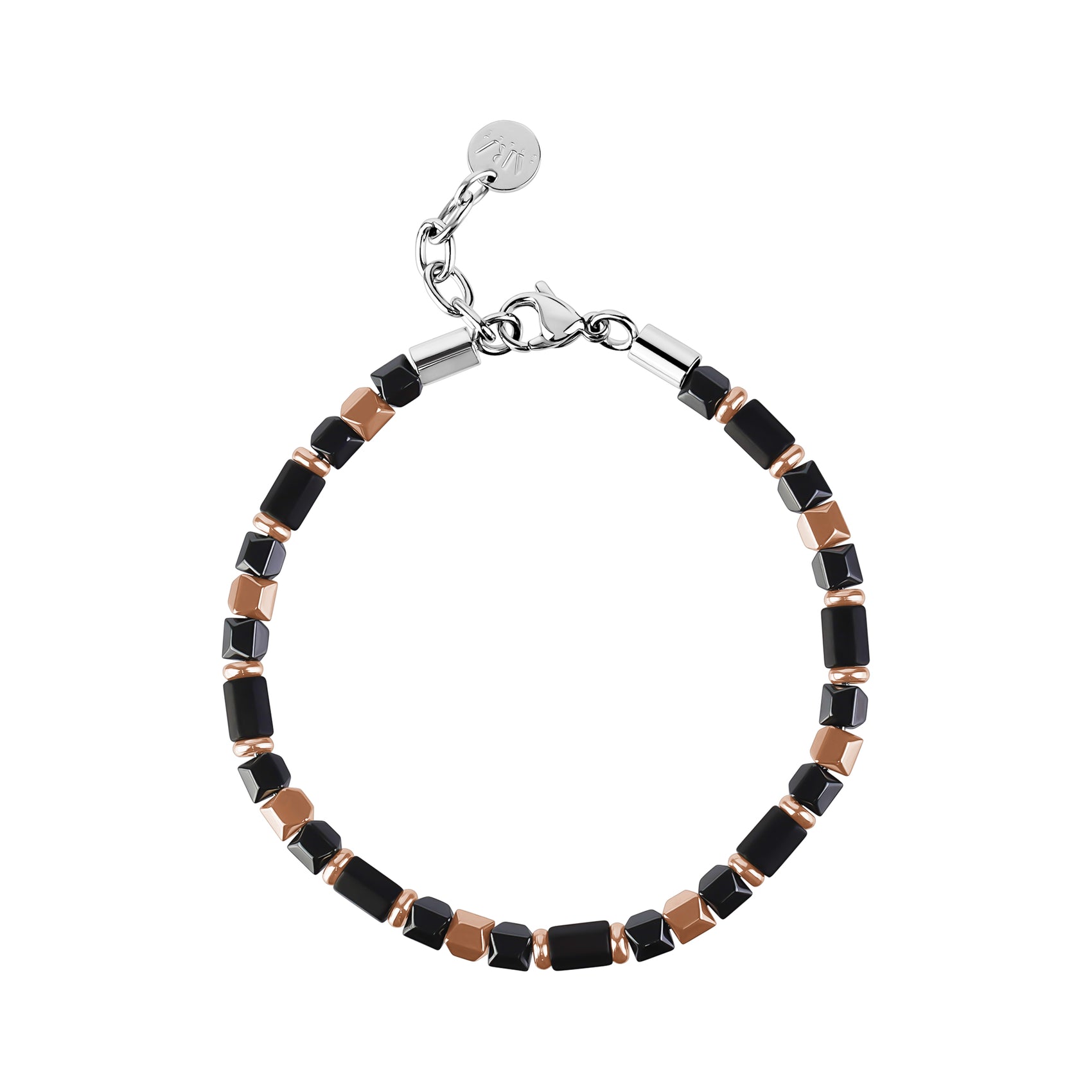 Noir Rose Geometry Bracelet - Mens Steel Bead Bracelets - The Steel Shop
