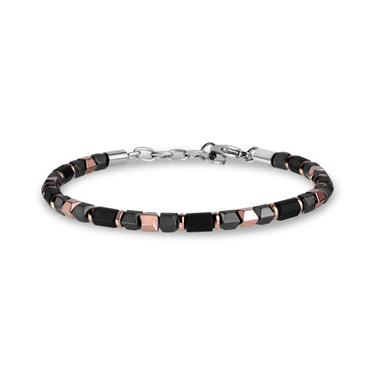 Noir Rose Geometry Bracelet - Mens Steel Bead Bracelets - The Steel Shop