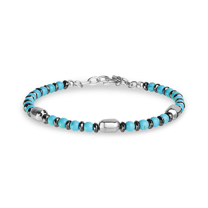 Azure Waves Bracelet - Mens Steel Bead Bracelets - The Steel Shop