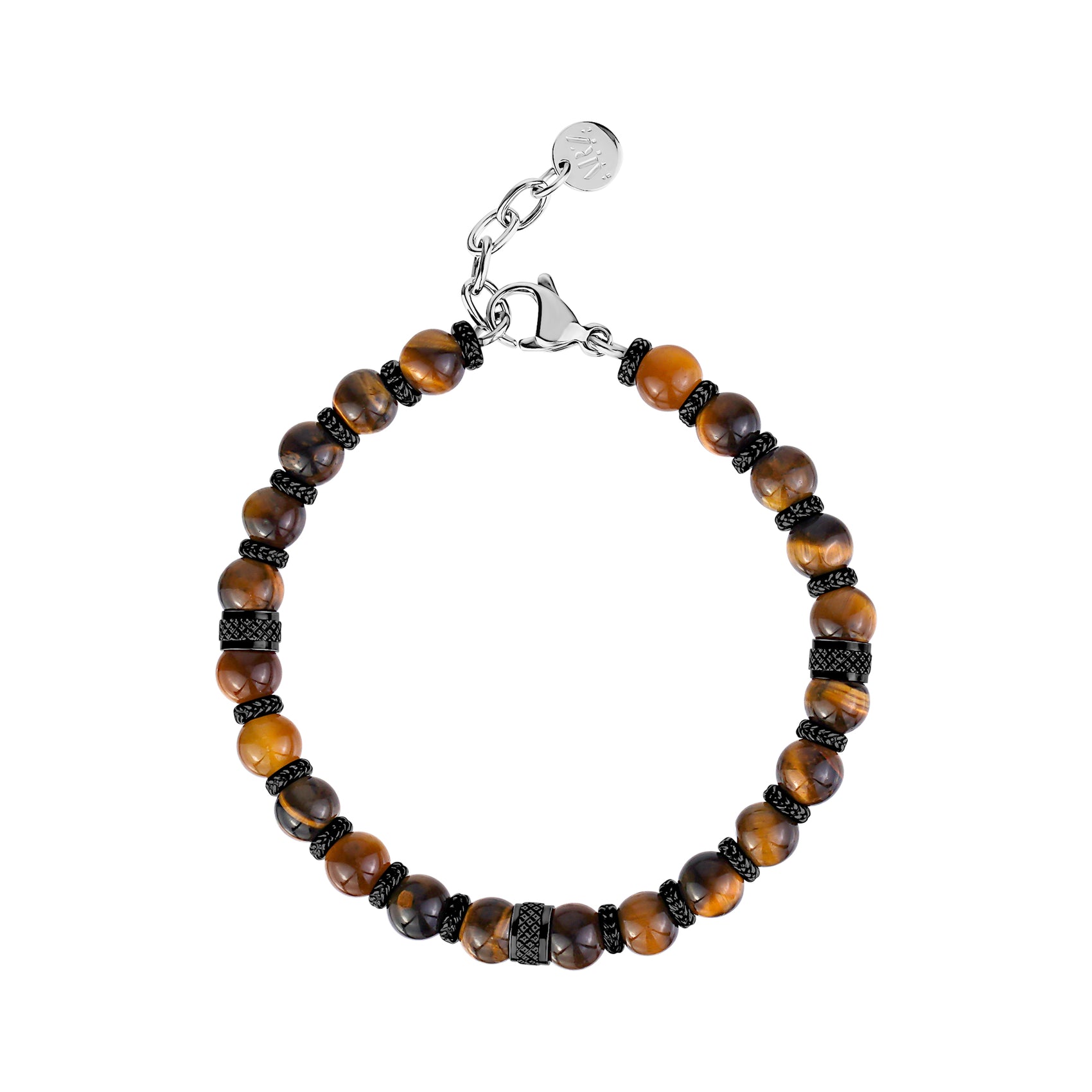 Twilight Tiger Bracelet - Mens Steel Bead Bracelets - The Steel Shop