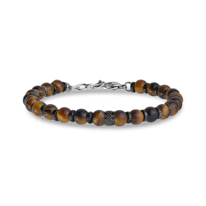 Twilight Tiger Bracelet - Mens Steel Bead Bracelets - The Steel Shop
