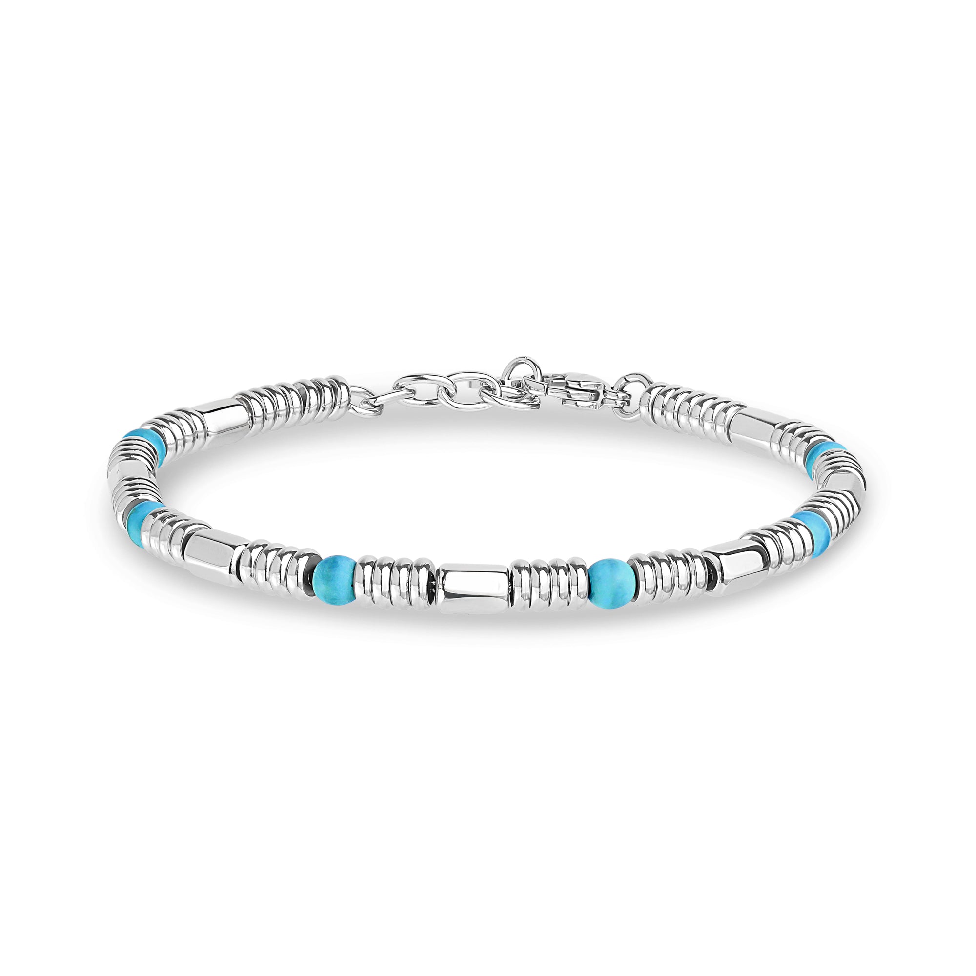 4mm Azure Echo Turquoise Bead Bracelet – The Steel Shop