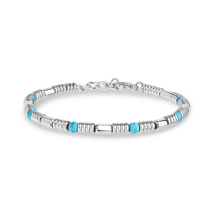 Azure Echo Bracelet - Mens Steel Bead Bracelets - The Steel Shop
