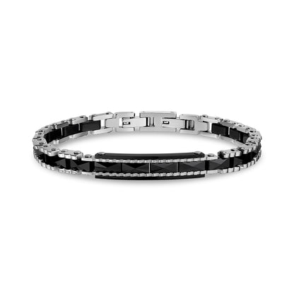 Faceted Noir Bracelet - Mens Steel Bracelets - The Steel Shop