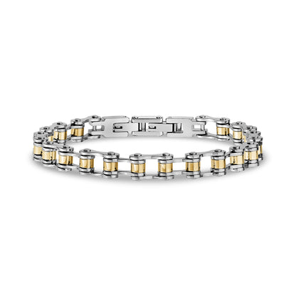 Dual Tone Rider Bracelet - Mens Steel Bracelets - The Steel Shop