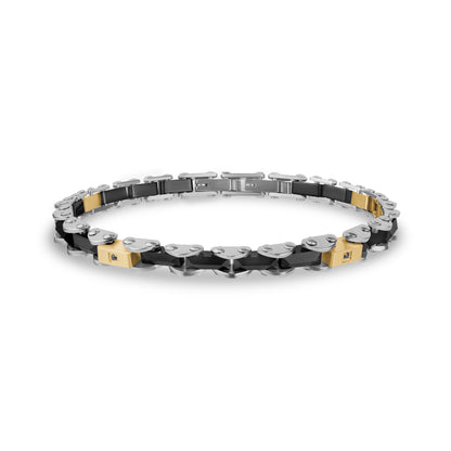 Ceramic Gold Fusion Bracelet - Mens Steel Bracelets - The Steel Shop