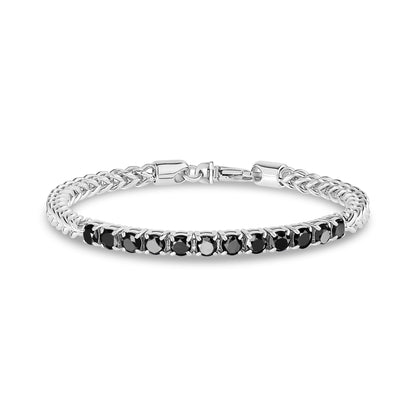 Midnight Franco Tennis Bracelet - Mens Steel Bracelets - The Steel Shop