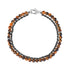 Rope and Beads Bracelet - Mens Steel Bead Bracelets - The Steel Shop