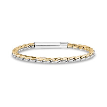 Two Tone Interlocking Link Bracelet - Mens Steel Bracelets - The Steel Shop