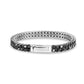 Black Stone Double Row Tennis Bracelet - Mens Steel Bracelets - The Steel Shop