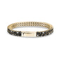 Black Stone Double Row Tennis Bracelet - Mens Steel Bracelets - The Steel Shop
