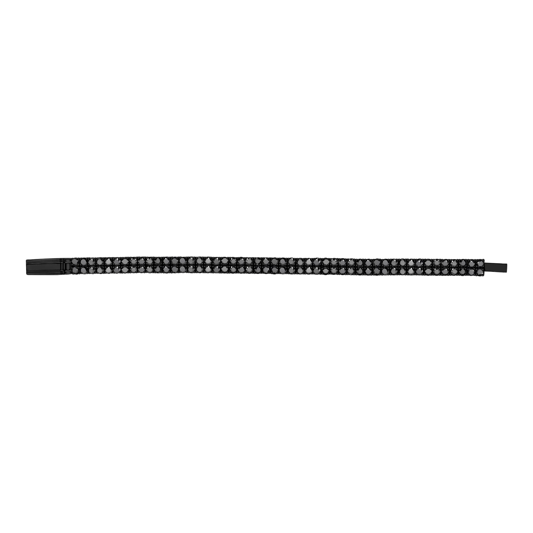 Black Stone Double Row Tennis Bracelet - Mens Steel Bracelets - The Steel Shop