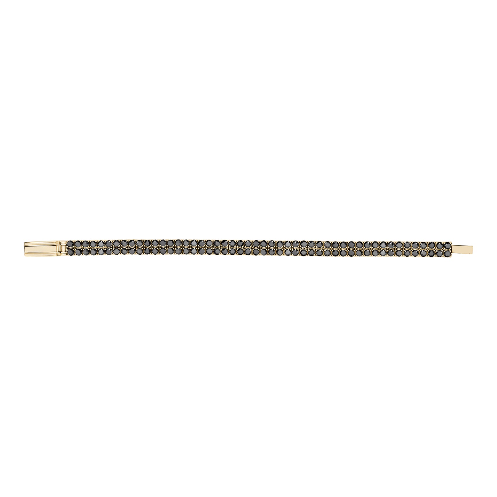 Black Stone Double Row Tennis Bracelet - Mens Steel Bracelets - The Steel Shop