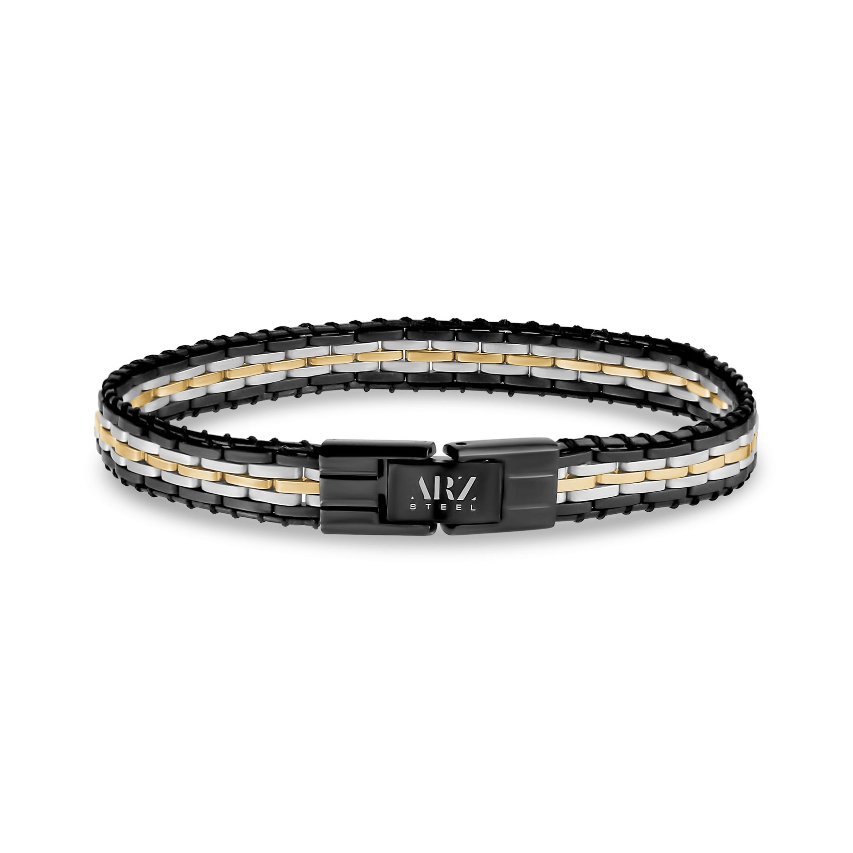 Modern Contrast Link Bracelet - Mens Steel Bracelets - The Steel Shop