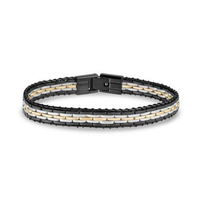 Modern Contrast Link Bracelet - Mens Steel Bracelets - The Steel Shop