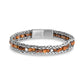 Wheat Link Beaded Bracelet - Mens Steel Bracelets - The Steel Shop