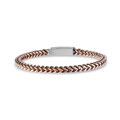 Coffee Brown Franco Link Bracelet - Mens Steel Bracelets - The Steel Shop