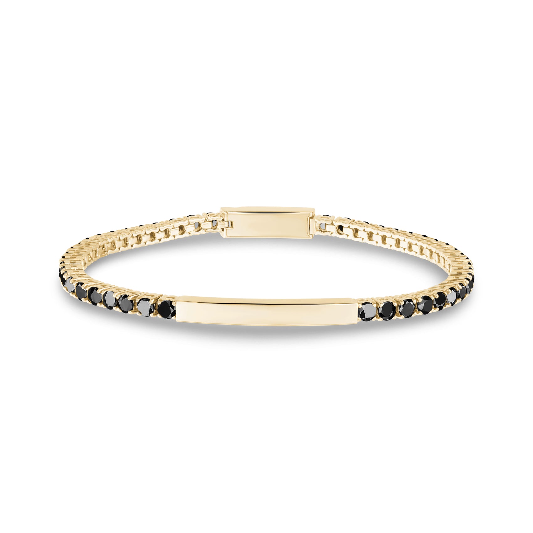 Black Stone ID Tennis Bracelet | 3mm - Unisex Steel Bracelet - The Steel Shop