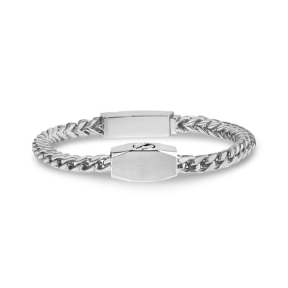 Franco Link Urn Tag Bracelet - Mens Steel Bracelets - The Steel Shop
