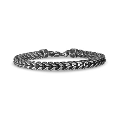 Oxidized Franco Link Bracelet - Mens Steel Bracelets - The Steel Shop
