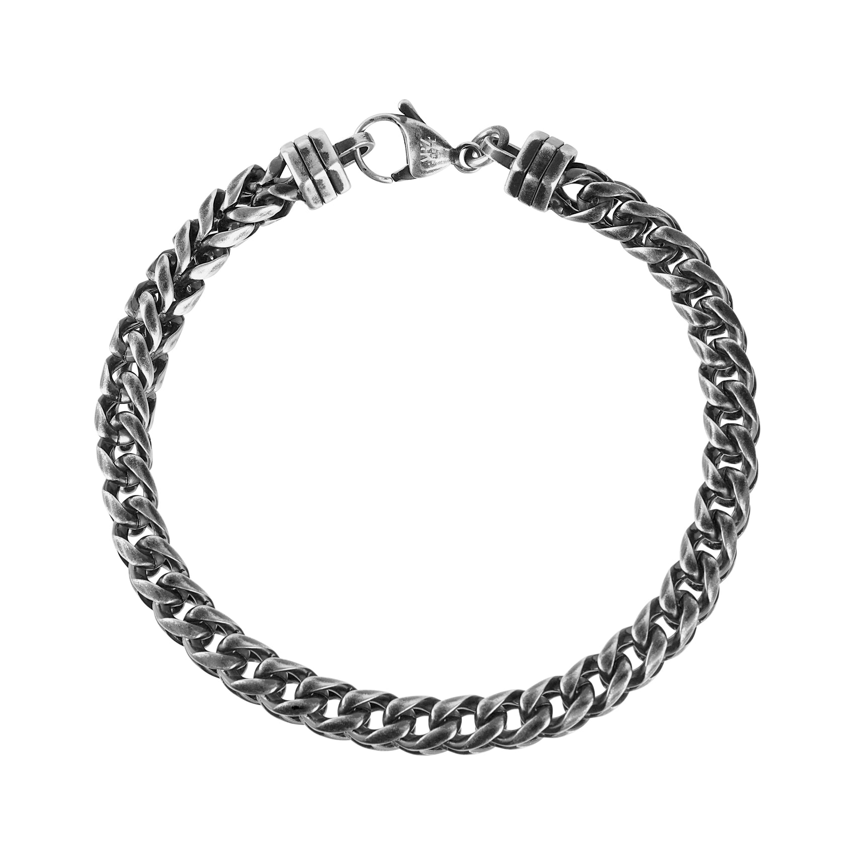 Oxidized Franco Link Bracelet - Mens Steel Bracelets - The Steel Shop