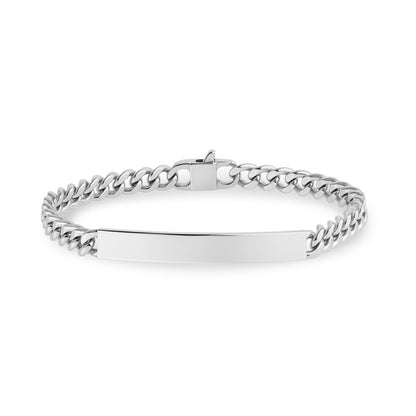 5mm Sleek Cuban Link ID Bracelet - Unisex Steel Bracelet - The Steel Shop
