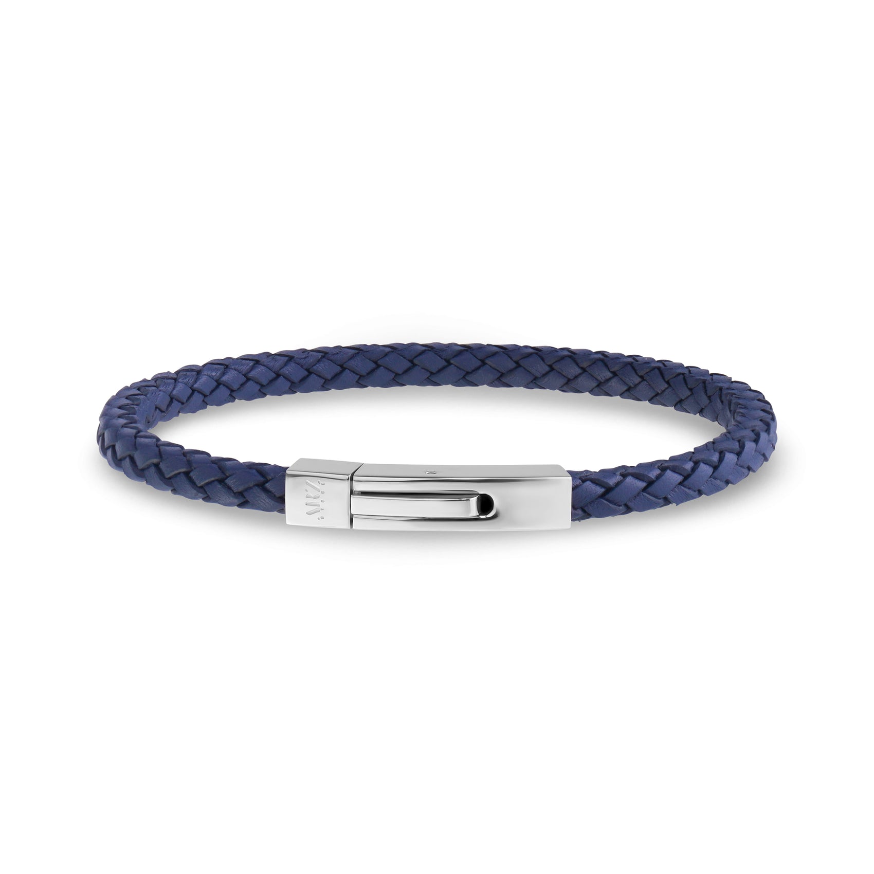 Detailed view of smooth leather texture and high-quality stainless steel clasp on bracelet