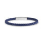 Lifestyle image of square leather bracelet paired with casual outfit on wrist  